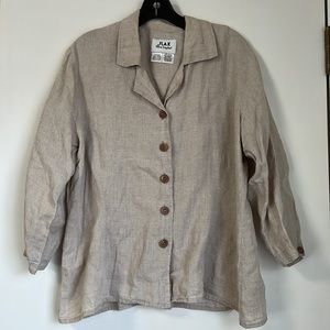 Flax Button Down Linen Blouse